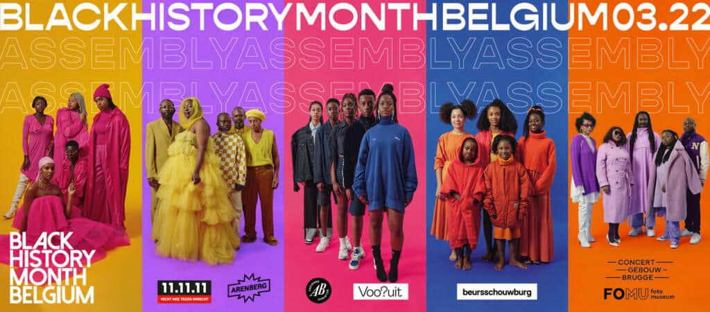 Célébration du Mois de l'Histoire des Noirs en Belgique avec des groupes divers et des événements cu.
